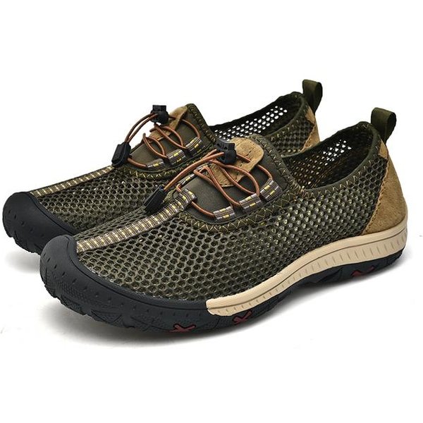 Zapatillas De Verano Para Hombre Para Exterior Transpirables Slip On Mocasines Zapatos Casuales Para Hombre Antideslizantes Malla Zapatos De Hombre Impermeables Para Caminar 46 Caqui-image