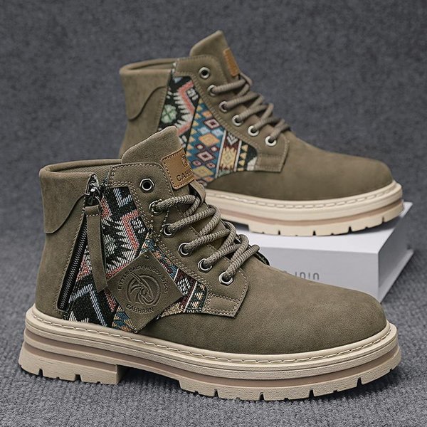Zapatos Casuales Para Hombre Suela Gruesa Con Cordones Zapatos De Trabajo Para Hombre Para Trabajo Exterior Zapato Para Hombre De Alta Calidad OtoñO Invierno Botas De Senderismo 44 Gray-image