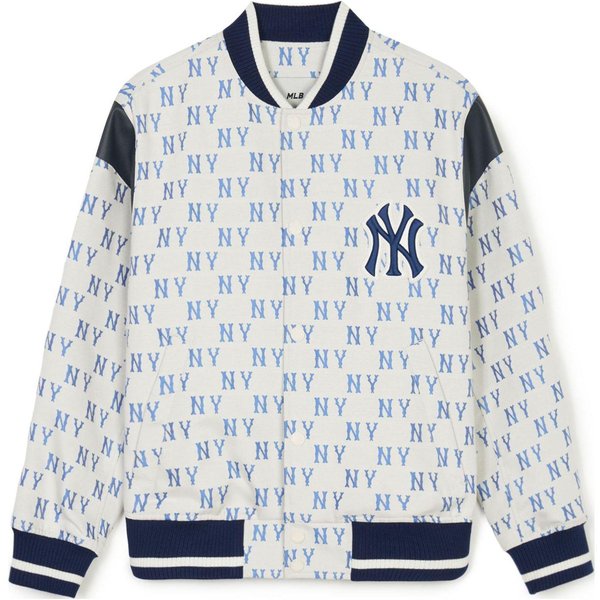 MLB SS24 New York Yankees Logo De Letras Por Todas Partes Bloque De Color BotóN Camiseta De BéIsbol Jersey Unisex Crema 3AJPM0141-50CRS S White-image