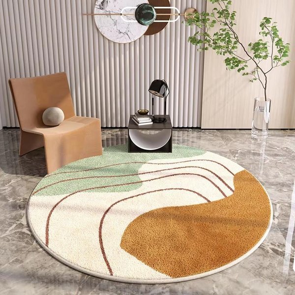 Nowoczesny Abstrakcyjny Minimalistyczny Dywan MięKki Przytulny AntypośLizgowy MożNa Prać W Pralce Dywan Prosty Styl Do Biura Gabinetu Salonu 80X80Cm 31Inch-image