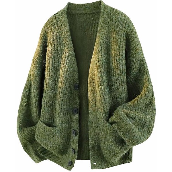 Chaqueta SuéTer De OtoñO Para Hombre De Corte Relajado: CáRdigan Informal De Punto De Color SóLido L-image