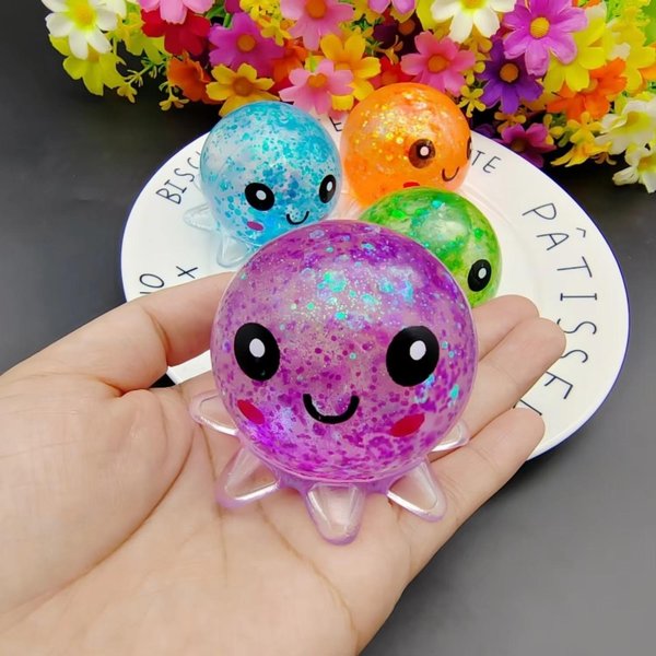 Zabawki Dla Dzieci OśMiornice PiłEczki Antystresowe Dla DorosłYch PiłEczki Do ŚCiskania Sensoryczna Zabawka Fidget MięKka Nagrody Do Klasy Upominki Na Imprezę Dla MaluchóW-image