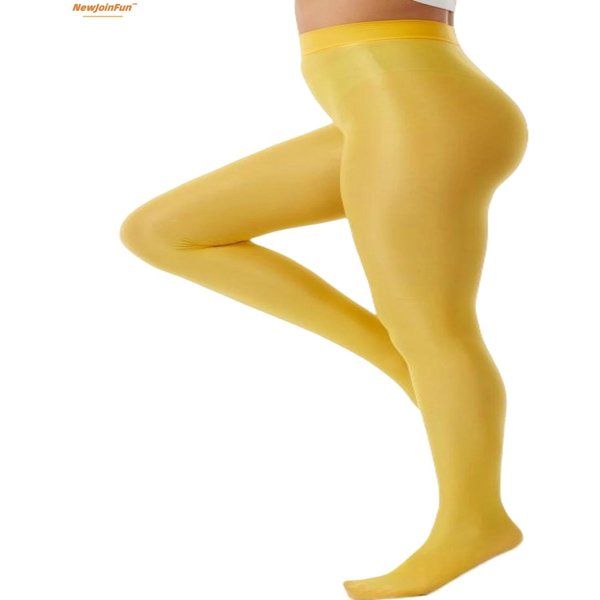 70D Jedwabne Rajstopy BłYszcząCe Olejowo DużY Rozmiar Wysoki Stan Seksowne Rajstopy Dla Kobiet Plus Size Ubrania Do KlubóW Nocnych Wiosna Lato 40-90Kg Orange-image