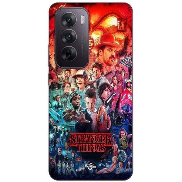 Coque De TéLéPhone - Maniacase - Oppo Reno 12 5G - Silicone - Souple - Stranger Things Negro-image