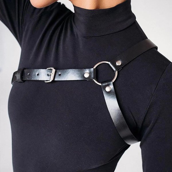 ArnéS De Moda Para Mujer ArnéS De Pecho Corsé LenceríA De Cuero Bondage LenceríA Ropa GóTica Fetichista ArnéS Accesorio Para Mujer Black-image