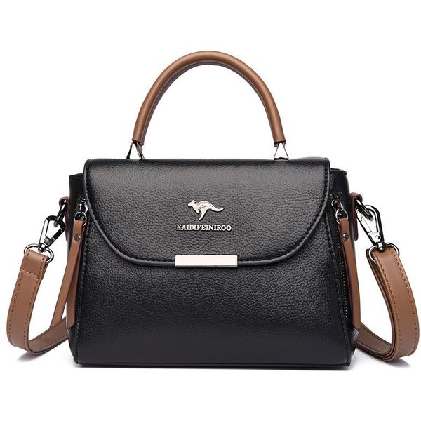 Nueva Moda Bolso De Hombro Para Mujer De Mediana Edad Textura De Cuero Suave Gran Capacidad Bolso Cruzado Diagonal Para Madre Bolso De Mujer-image