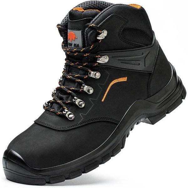Botas De Trabajo AntiestáTicas Para Hombre, Calzado Deportivo De Seguridad, Botas De Seguridad Con Punta De Acero, Impermeables, Negras, Botas De Senderismo Antiaplastamiento 43-image