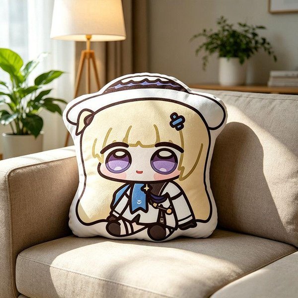 Wuthering Waves Phoebe VersióN Q Lindo CojíN De Peluche Dibujos Animados Anime Merchandising CojíN Decorativo Para Amantes Del Anime Regalo 40Cm-image