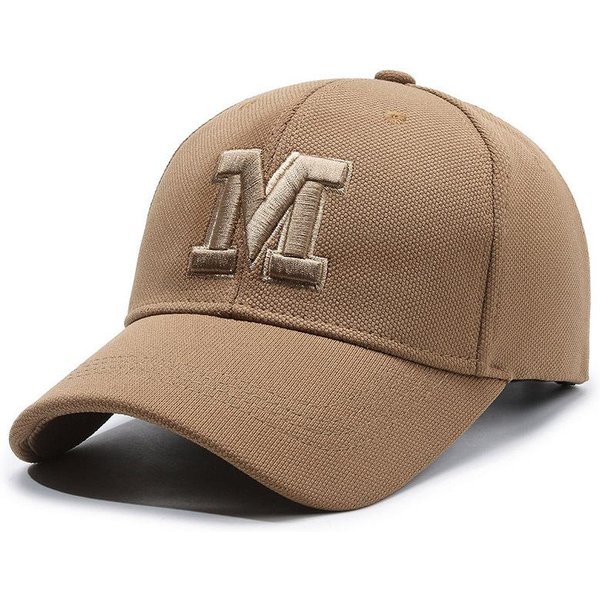 Damska Wiosenno-Jesienna Nowa Moda Czapka Baseballowa Z Tkaniny Ananasowej Z Literą M MęSka Wszechstronna Outdoorowa Czapka Baseballowa Z Daszkiem Kapelusz PrzeciwsłOneczny Adjustable-image