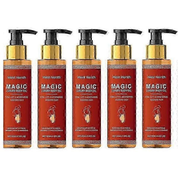 (5Pcs)Aceite Corporal Reafirmante Magics Aceite Corporal De Lujo Aceite Para La Piel Hidratante Y Reafirmante Para Todo El Cuerpo, Brazos, Pecho, Muslos Y Vientres-image
