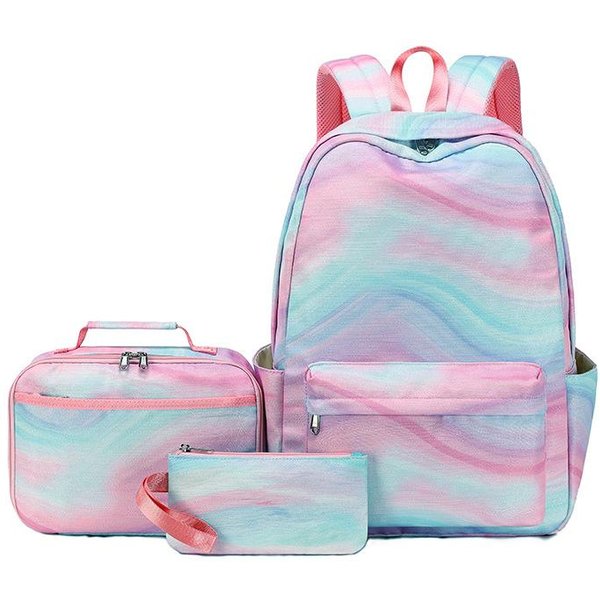 Set De 3 Piezas Mochila Escolar Infantil Mochilas Escolares Bonitas Para Adolescentes NiñAs Mochilas Escolares Impermeables Con Bolsa Para El Almuerzo Estuche-image