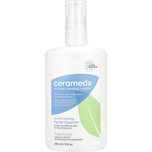 Ceramedx, Gentle Foaming Facial Cleanser, Unscented, 8 Fl Oz (236 Ml) Gray-image