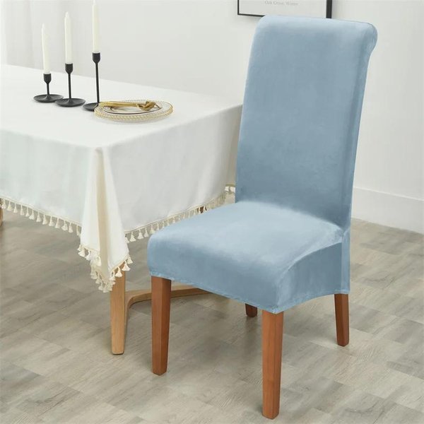 1/2/4/6 Piezas Funda De Silla De Terciopelo Suave EláStica Respaldo Alto Silla De Comedor Asiento Funda Color SóLido Funda De Silla Para Comedor Cocina 1Pc Chair Cover-image
