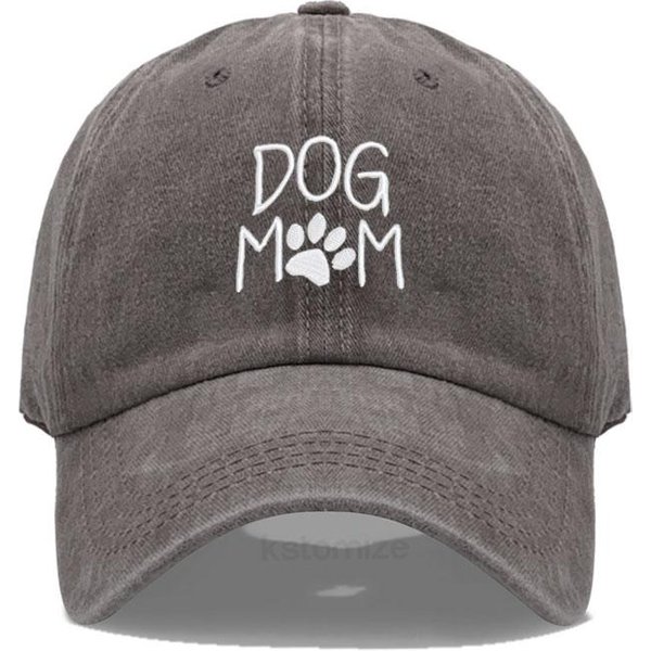 Wyszywana Czapka Baseballowa 'Dog Mom' Dla Kobiet MężCzyzn Moda Regulowana MięKka BawełNa Czapka Taty Unisex Klasyczne Czapki Golfowe-image