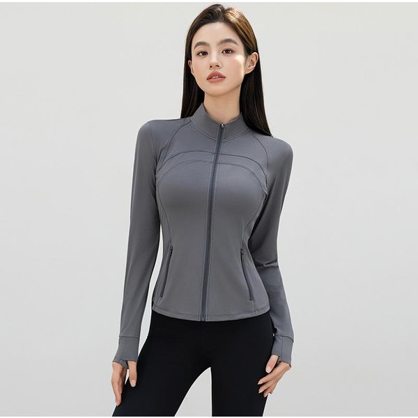 Ropa De ProteccióN Solar Para Mujer Con Cuello Alto, Corte Slim, ProteccióN Uv, Chaqueta Deportiva Para Yoga Y Ciclismo, Ropa VersáTil De ProteccióN Solar XL Gray-image