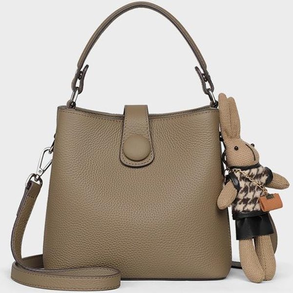 Bolso De Cubo Nuevo Bolso De Cuero Genuino Para Mujer Bolso De Hombro Cruzado De Gama Alta Bolso De Mano-image
