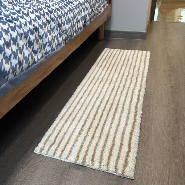 Minimalistyczny Pasiasty Dywanik łAzienkowy AntypośLizgowa Mata PodłOgowa MięKki ChłOnny Dywanik Dekoracyjny Do łAzienki Dekoracja Domu 40X120CM(1.3X3.9FT-image
