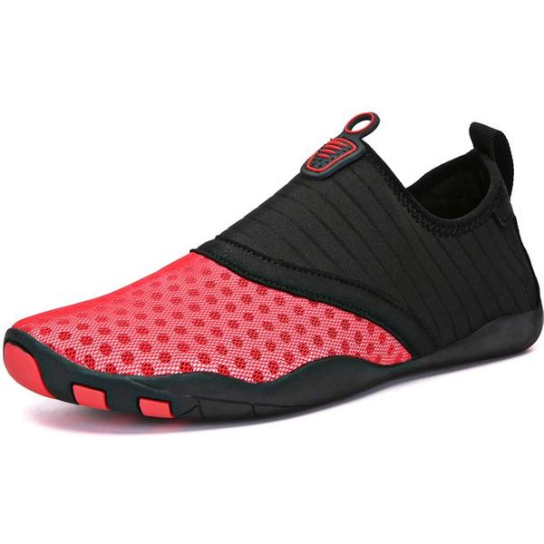 Calcetines De Playa Para NatacióN Deportes AcuáTicos Zapatillas Descalzas Gimnasio Yoga Fitness Danza NatacióN Surf Buceo Snorkel Zapatos Para Hombre Mujer 35 Negro Rojo-image