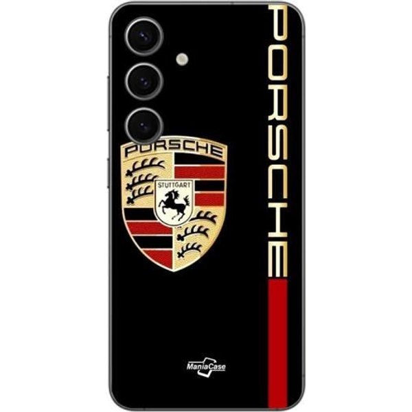 Funda Samsung Galaxy S24 Fe Logotipo Porsche Rojo Y Dorado Fondo Negro Maniacase-image