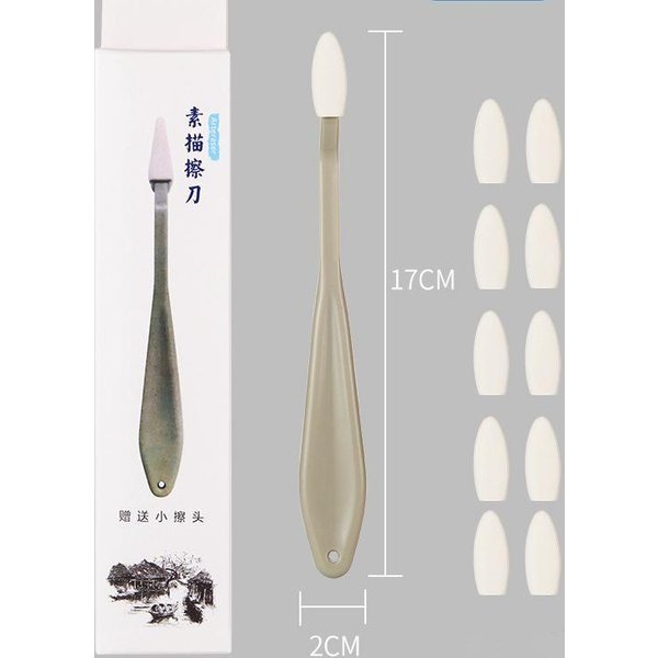 Boceto De Arte, Cuchillo Para Limpiar, Detalle De Sombra, Herramienta De Esponja Para Resaltar, Borrador De Boceto, 10 Cabezales De Esponja Para Herramienta De Boceto Profesional Pointed Head-image