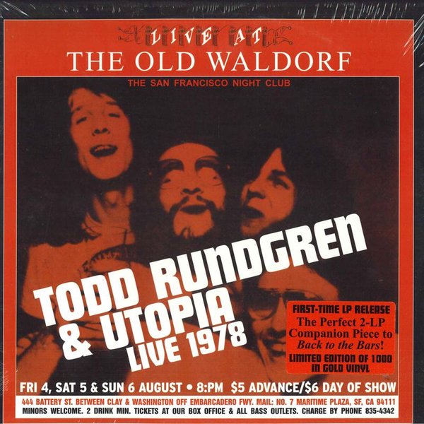 Disco LP Todd Rundgren & Utopia - Live At The Old Waldorf RGM0505 Real Gone Music 2016 Ee. Uu. Rock Black-image