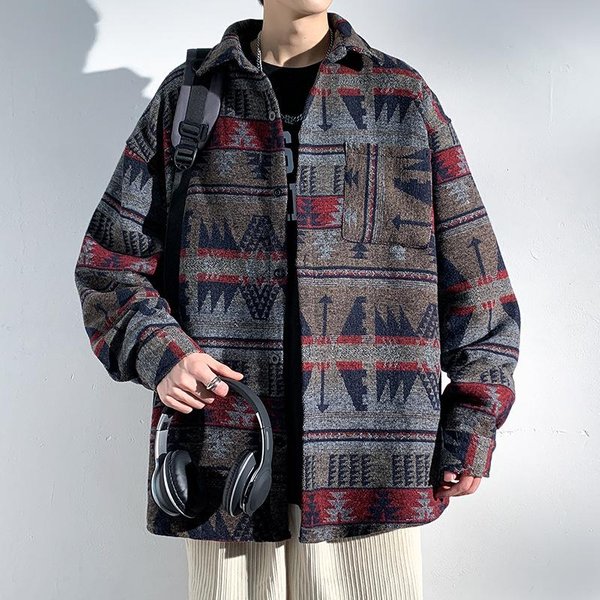 Chaqueta De Lana Para Hombre Talla Grande Casual Guapo Top OtoñO Chaqueta De Lana Nueva Trendy VersáTil Chaqueta Estilo Universitario 2XL-image