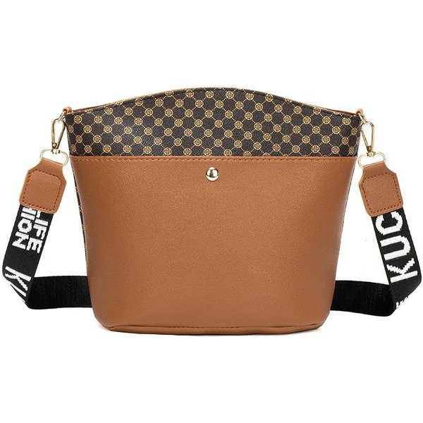 Uniwersalna Torba Typu Bucket Bag, Damska Torba Na Ramię O DużEj PojemnośCi BrąZowy-image