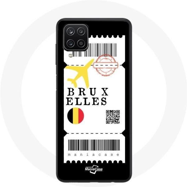 Funda - Maniacase - Samsung Galaxy A22 4G - Billete De AvióN Bruselas - Flexible - Negro-image