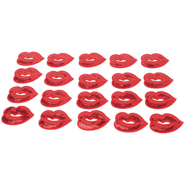 20 Uds. Parches Con Forma De Labios Modernos Exquisitos DIY Manualidades Autoadhesivos Parches Para Coser Parches Termoadhesivos Para Ropa Red-image