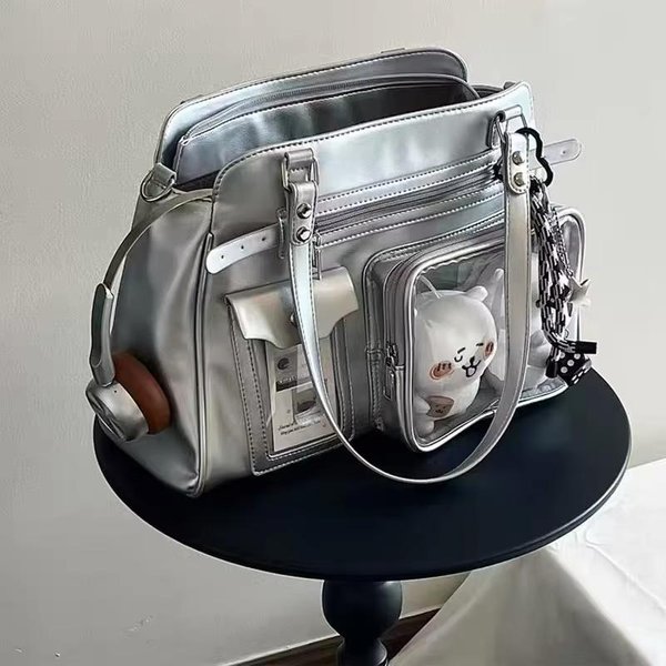 Nuevos Bolsos De Hombro De Moda Ita Bolsa Transparente Linda Para NiñA Bolsos Cruzados Dulces Para Mujer ExposicióN De CóMics Bolsos De Mano Lindos Para ExhibicióN DIY 30X21X9Cm Gray-image