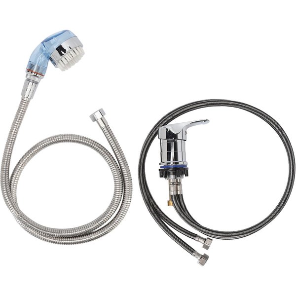 Kit De Grifo Rociador Para Lavacabezas De SalóN Con Manguera De 120 Cm, Cabezal De Cepillo, VáLvula Mezcladora, Rociador Para Lavabo De SalóN Gray-image