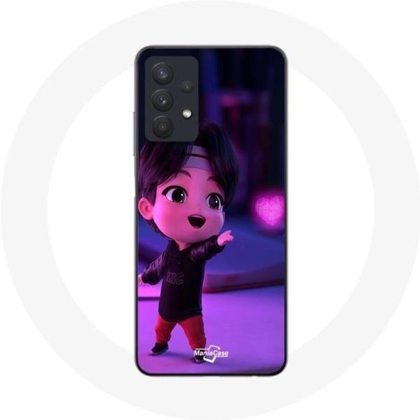 Funda - Maniacase - Samsung Galaxy A32 5G - BTS Tinytan Jin - Flexible - Blanca-image