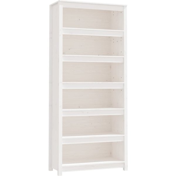 EstanteríA Blanca 80 X 35 X 183 Cm Madera De Pino Macizo-image