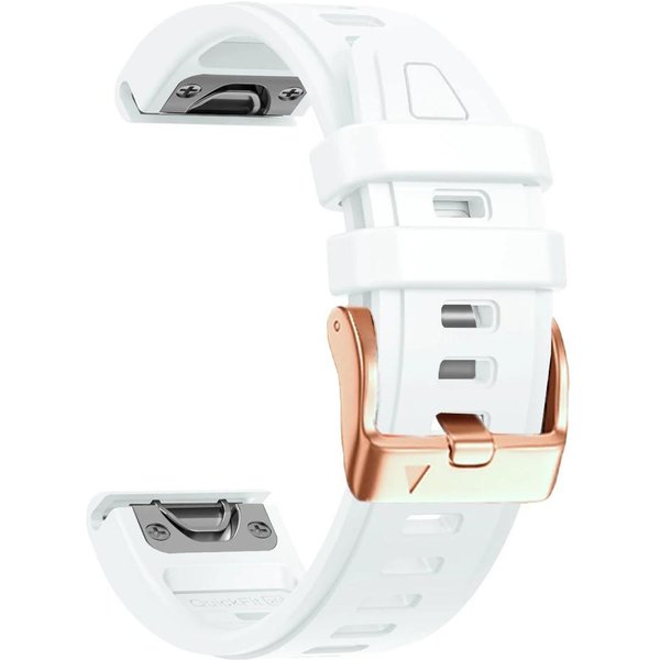 Pasek 20Mm Do Garmin Fenix 8 43Mm 7S 6S Pro 5S Plus Silikonowy Pasek Do Epix Pro Gen 2 42Mm Opaska Damska Bransoletka Zamienna Quickfit 20Mm BiałY-image