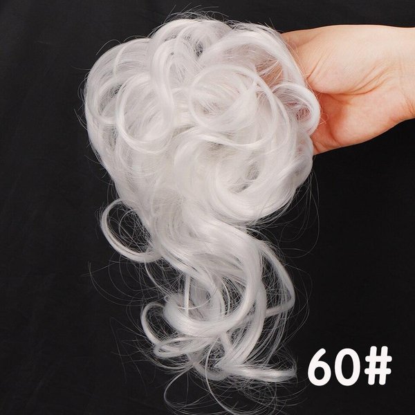 Lupu Messy Chignon Donut Hair Bun Scrunchies Elastyczna Gumka Do WłOsóW Gumka Syntetyczne KręCone Treski Czarne BrąZowe Sztuczne WłOsy White-image