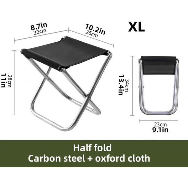 Taburete Plegable PortáTil De AleacióN De Aluminio Ligera Silla Plegable Compacta Para Acampada Al Aire Libre Pesca Viajes Desplazamientos Deportes Gray-image