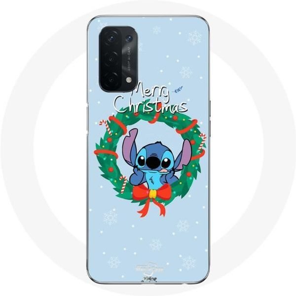 Funda - Oppo - A74 5G - Flexible - Stitch - Nieve - Feliz Navidad Azul-image