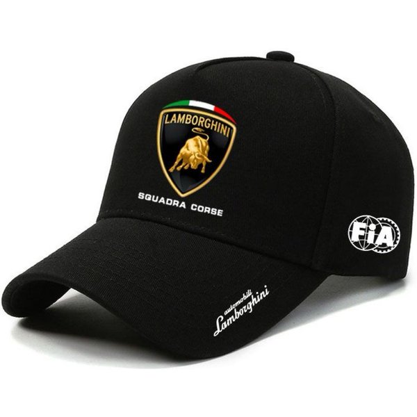 Czapka Z Daszkiem MęSka Damska Regulowana Czapka Baseballowa Outdoorowa Letnia Sportowa Czapka Dla Lamborghini Urus Huracan Aventador Premium Czarny-image