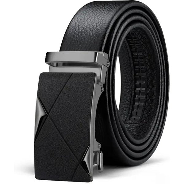 CinturóN De Hombre Nuevo Mate Gama Alta Hebilla AutomáTica CinturóN De Cuero Genuino Moderno Pantalones Para JóVenes Y De Mediana Edad 125Cm-image