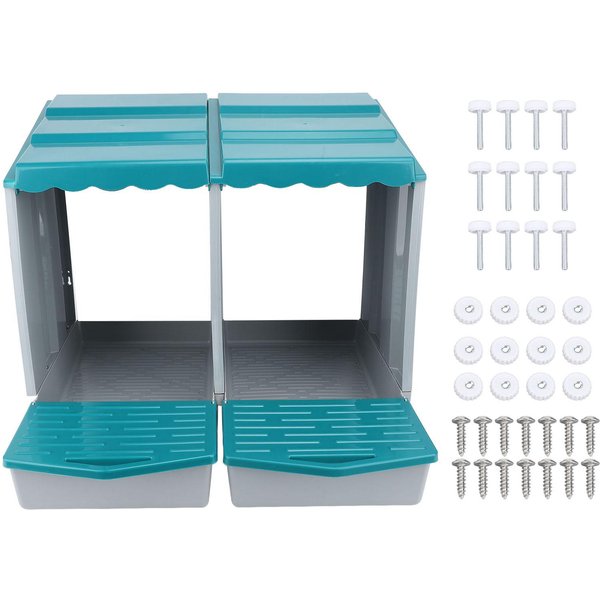 Nido Para Gallinas PP Caja Para Poner Huevos De Gallina Para Gallinas Patos Aves De Corral CóModo Espacioso FáCil De Blue-image