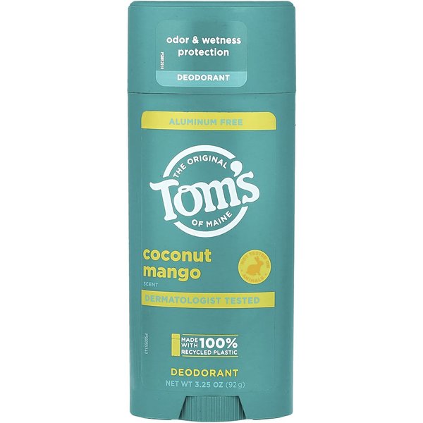 Tom's of Maine, Aluminum-Free Deodorant, Coconut Mango, 3.25 Oz (92 G) Yellow-image
