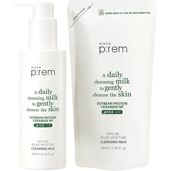 Hacer P:Rem Set De Leche Limpiadora Safe Me (200 Ml + Recarga 200 Ml + Leche Limpiadora Pdrn 21 Ml × 2) White-image