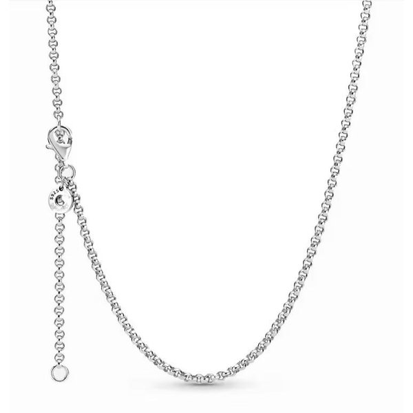 Collar De Cadena De Serpiente Chapado En Cobre Genuino De Alta Calidad De 45 Cm Pieza Colgante De CorazóN Pieza Adecuado Para CreacióN De JoyeríA AutéNtica Con Charms De Cuentas Regalos White-image