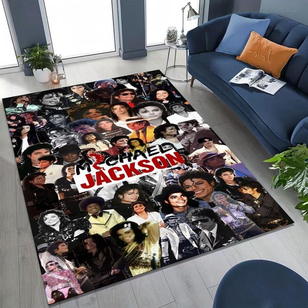 Modny Dywan Artystyczny MJ Michael Jackson KróL Popu Do Sypialni Salonu Kanapy Domu Mata WejśCiowa Dekoracja, DużA AntypośLizgowa Mata PodłOgowa Dla Dzieci 80X120Cm( 31X47In)-image