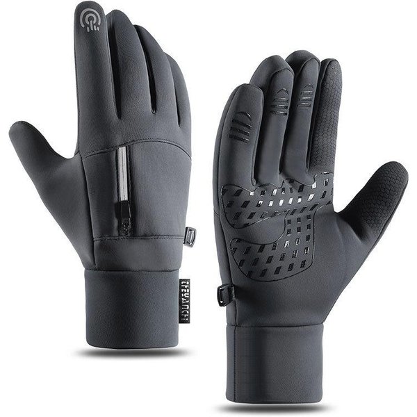 Guantes De Invierno Guantes Deportivos TéRmicos Impermeables Para Hombres Y Mujeres Guantes CáLidos Para Correr, Andar En Bicicleta, Conducir, Esquiar Y Hacer Senderismo L Gris-image