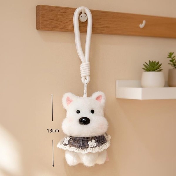 13 Cm Pluszowa Lalka Towarzysz West Highland White Terrier MięKka Wypchana Szczeniak Zabawka Breloczek Pies Dla Dzieci BożE Narodzenie Urodziny Prezent Zwierzę Dekoracja Torby-image