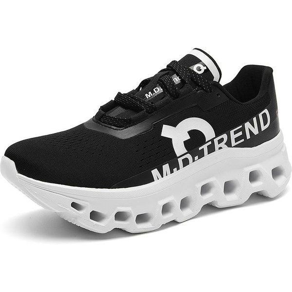 Zapatos De Tenis Para Hombre Para Exterior Suela Blanda Transpirables Casuales Deportivos Superficie De Malla Transpirables Acolchados Zapatillas Para Correr 42 Blanco Negro-image