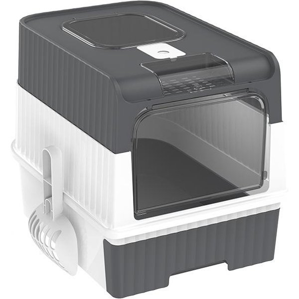 Caja De Arena Para Gatos Tipo CajóN Completamente Cerrada Previene Fugas Espacio Grande Inodoro Para Gatos Con EliminacióN De Olores-image