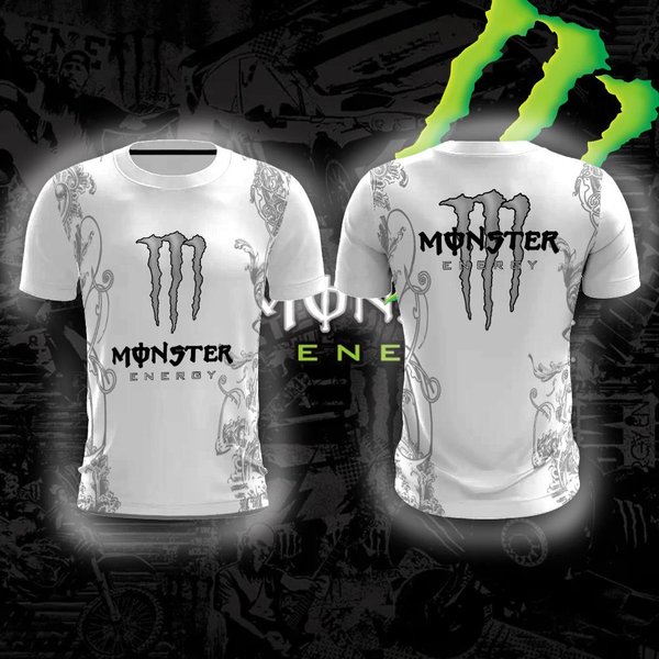 Camiseta Deportiva De Manga Corta Para Hombre Monster Energy PatróN Tengman Fresca Moderna CóModa Transpirable Secado RáPido Vitalidad Urbana Cuello Redondo 2XL-image