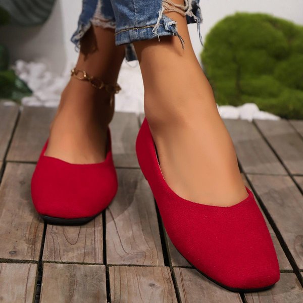 Nuevos Zapatos De Mujer Para Primavera OtoñO Zapatos Planos CóModos Zapatos Planos Para Mujer Mocasines Zapatos Poco Profundos Para Ponerse 41 Rojo-image